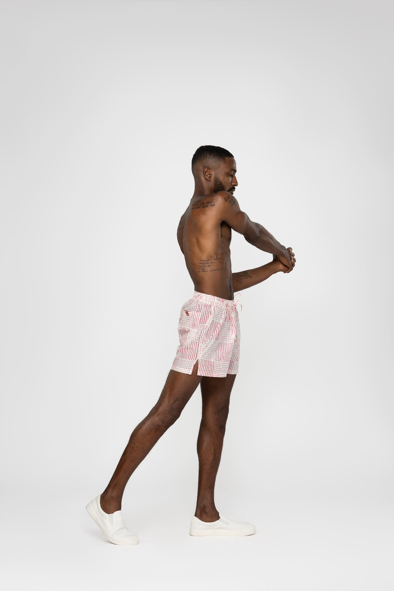 Board Walk Red Heirloom Cotton Hand Stitched 0% Synthetic Shorts