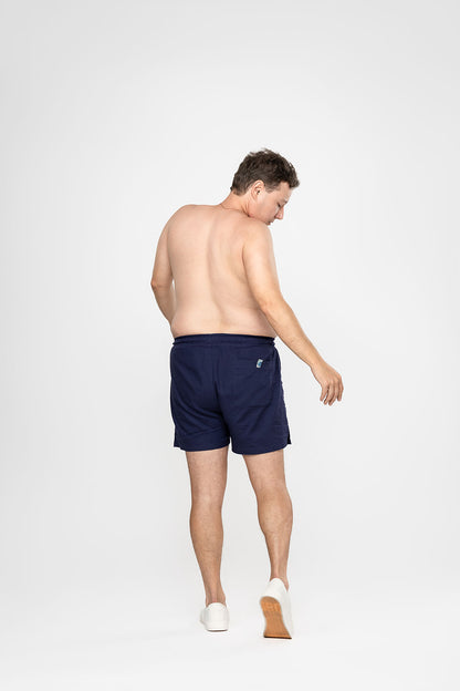 Navy Heirloom Cotton Hand Stitched 0% Synthetic Shorts