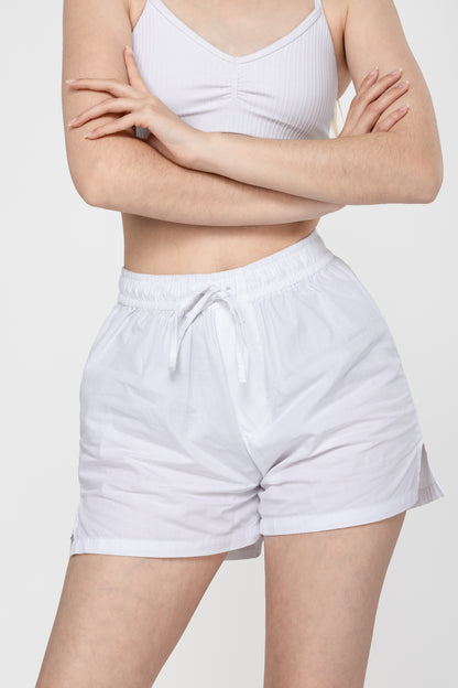Cloud White Heirloom Cotton Hand Stitched 0% Synthetic Shorts