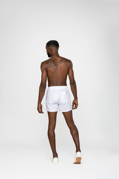 Cloud White Heirloom Cotton Hand Stitched 0% Synthetic Shorts