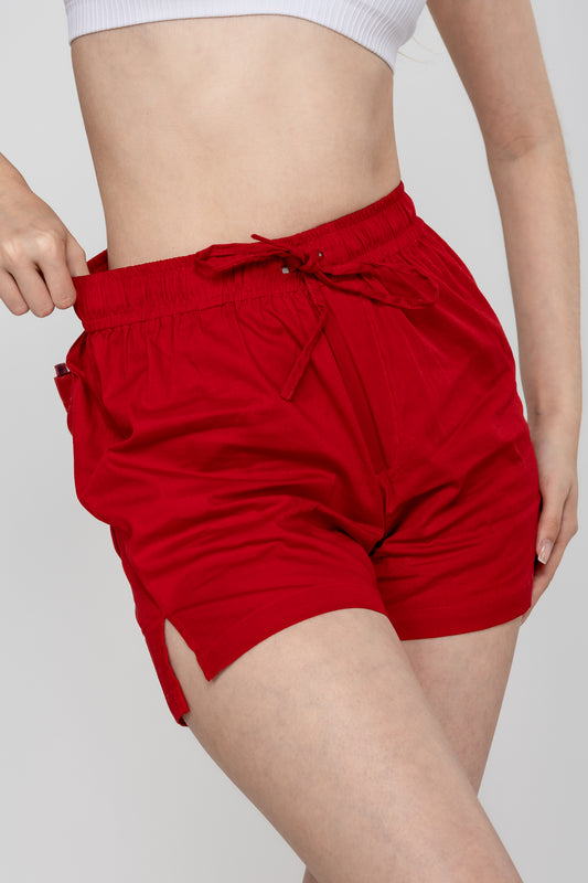 Sun Rise Red Heirloom Cotton Hand Stitched 0% Synthetic Shorts