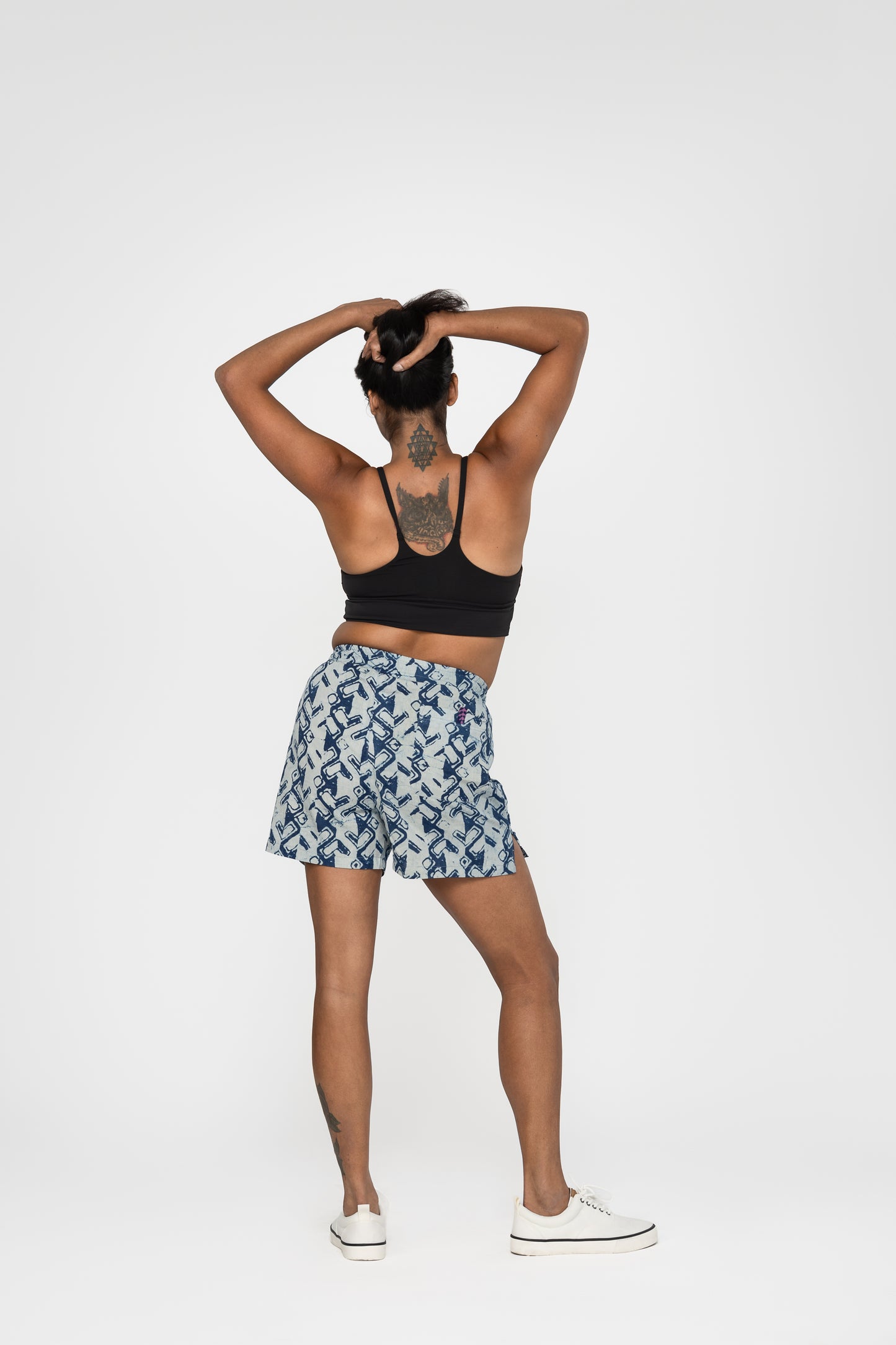 Aqua Blu Heirloom Cotton Hand Stitched 0% Synthetic Shorts