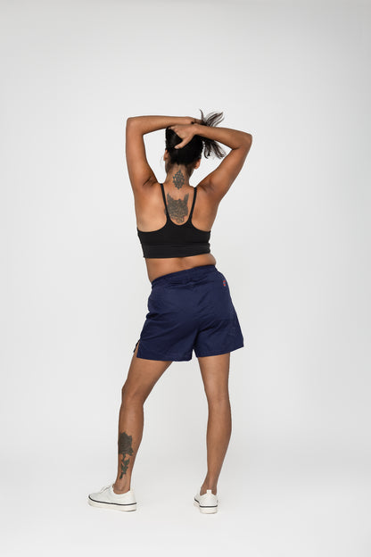 Navy Heirloom Cotton Hand Stitched 0% Synthetic Shorts