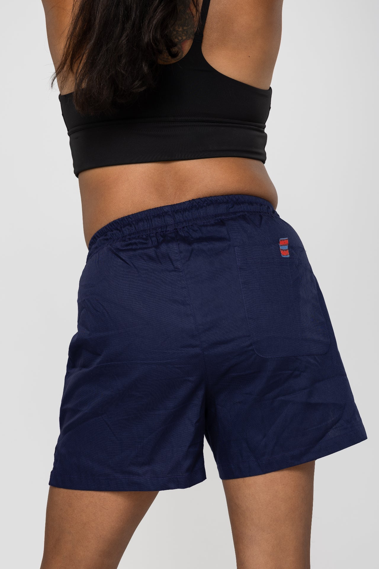 Navy Heirloom Cotton Hand Stitched 0% Synthetic Shorts